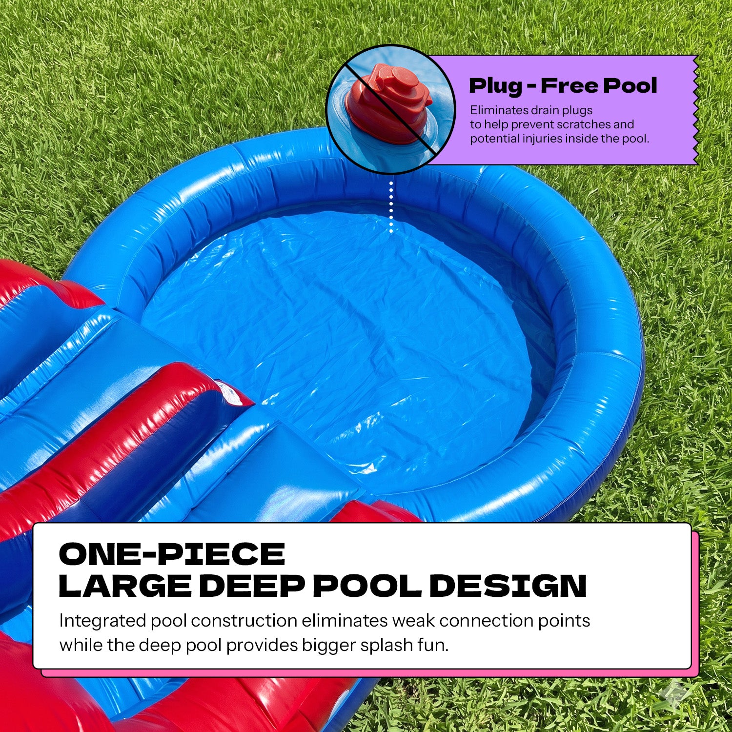 ( PRE-ORDER Ships AUG 24) POP JUMP Ice Rocket 28' Obstacle Course with Dual Lane Waterslide & Attached Deep Pool