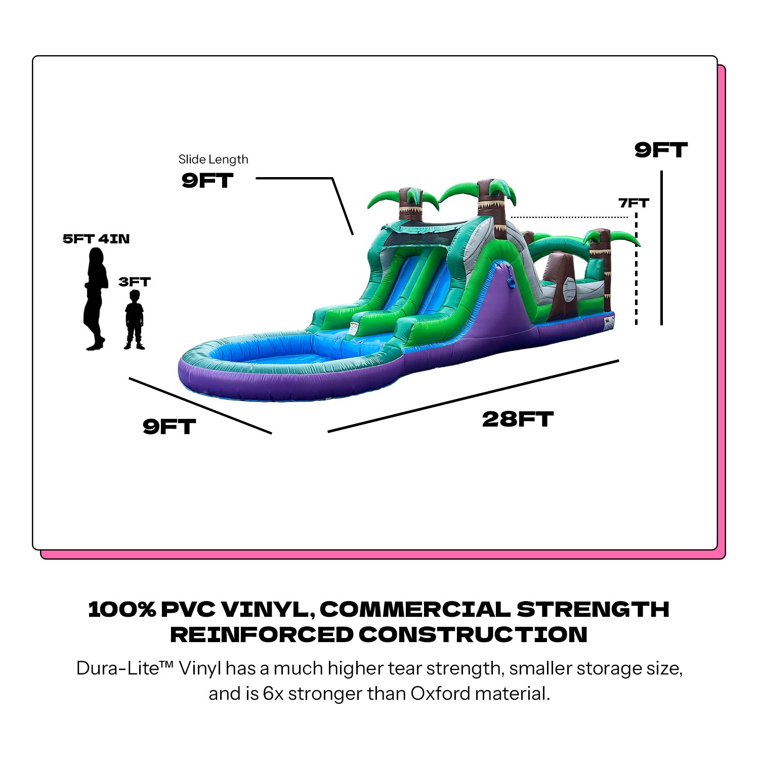 (PRE-ORDER SHIPS MARCH 2) POP JUMP Tropical 28' Obstacle Course with Slide