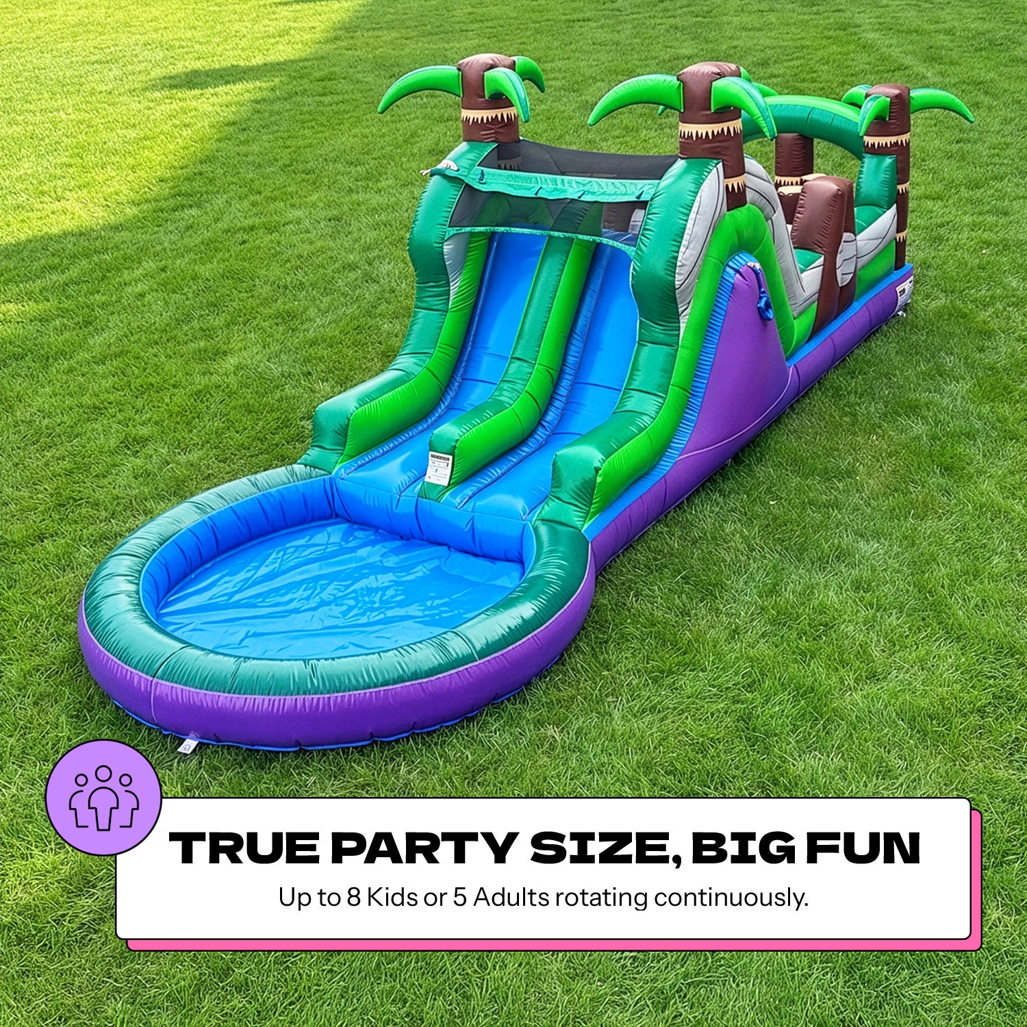 (PRE-ORDER SHIPS MARCH 2) POP JUMP Tropical 28' Obstacle Course with Slide