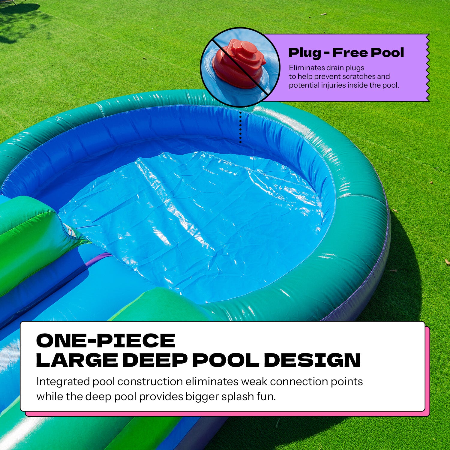 NEW! POP JUMP Tropical 28' Obstacle Course with Slide