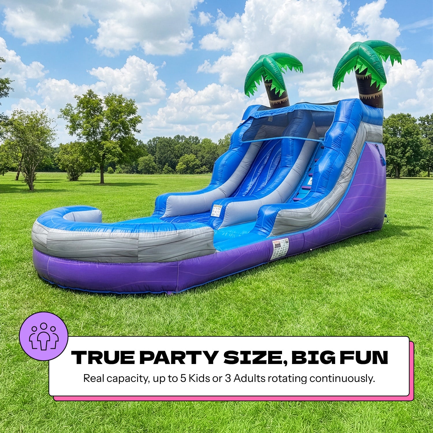 NEW! POP JUMP Tropical 13' Waterslide with Pool