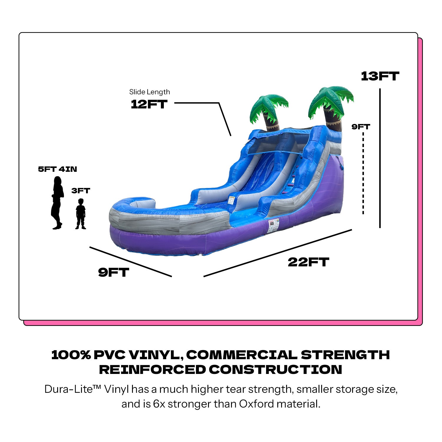 NEW! POP JUMP Tropical 13' Waterslide with Pool