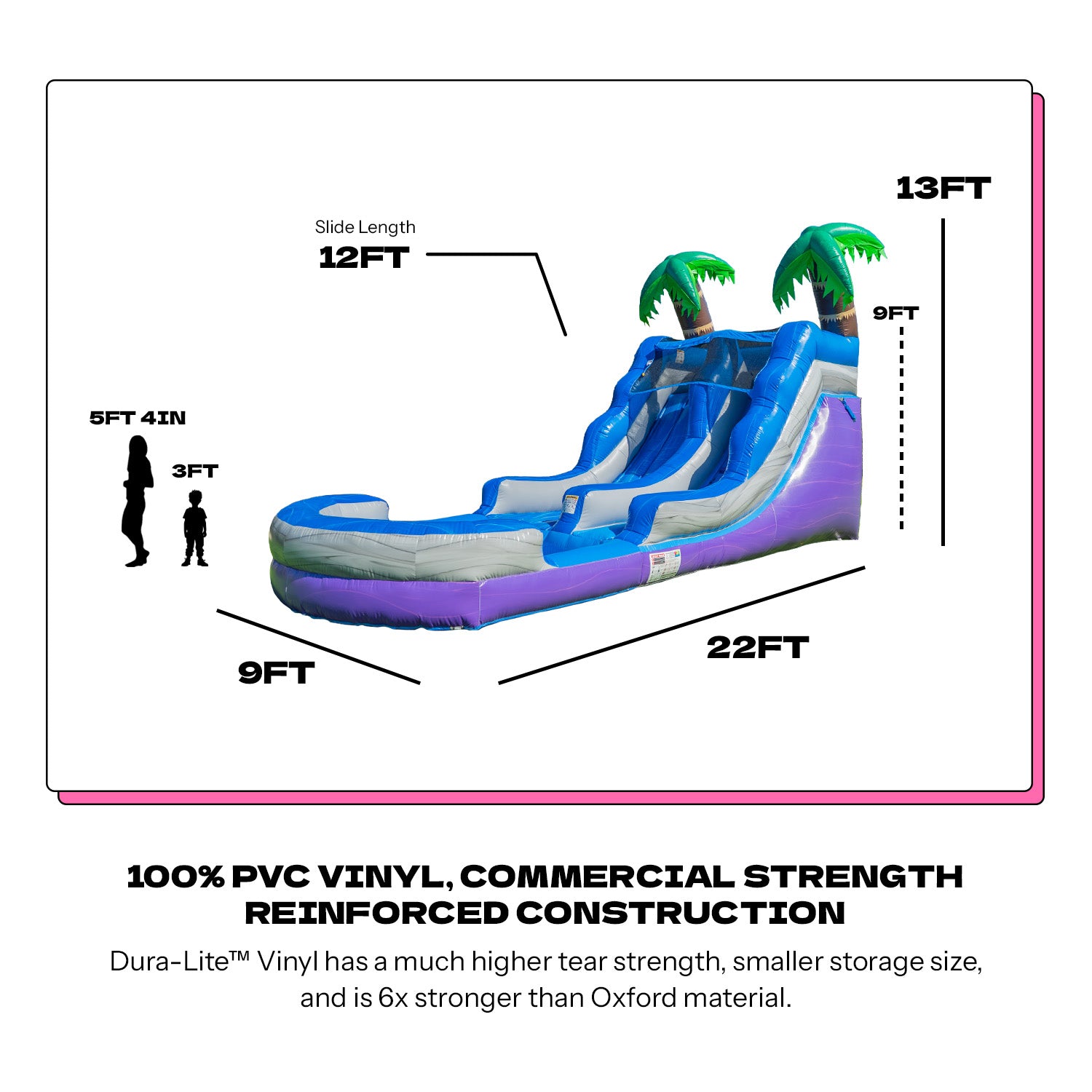 NEW! POP JUMP Tropical 13' Waterslide with Pool