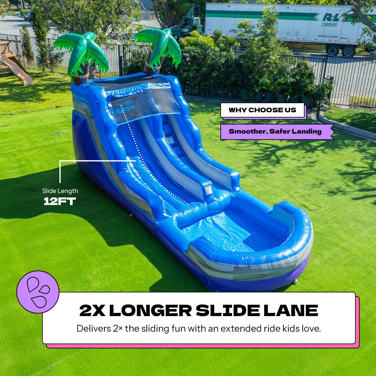 NEW! POP JUMP Tropical 13' Waterslide with Pool